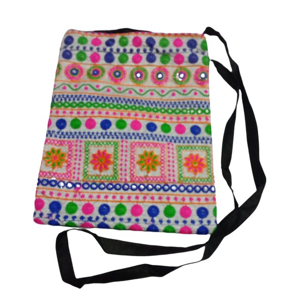 New Embroidered Ethnic Handmade Indian Kutchi Cross Body Bag Colorful - Picture 1 of 6